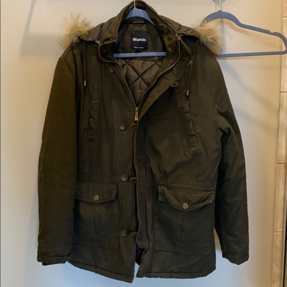 Men’s Parka with Faux Fur Hood